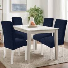 YSTYLE Chair Covers With Backrest 2/4/6 Pieces, Stretch Chair Covers, Living Room Kitchen Chair Covers, Universal Cat Scratch-Resistant Chair Cover, Modern Stain-Resistant Chair Cover - Navy Blue - View 2