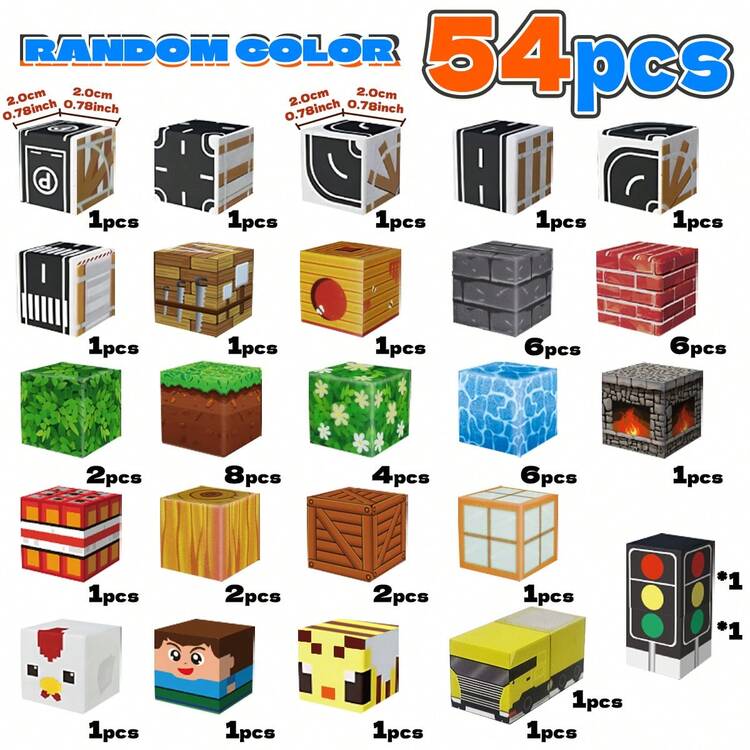 Magnetic Building Blocks Set, Includes Forest & Road Themes, STEM Educational Toys For Kids 3+ Years Old, Creative Gift For Boys & Girls - Multicolor - View 11