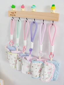 1 Piece Cute Embroidered Love-Shaped Pattern Card Bag Cute Strip Print Bluetooth Headphone Storage Bag Mini Makeup Hanging Bag Pink Floral Pattern Makeup Pouch Colorful Wrist Band Coin Purse Flip-Up Design ID Card Organizer Bag Charger Bag Charger Case Waterproof Bag For Women For Men Electronic Organizer Travel Essentials