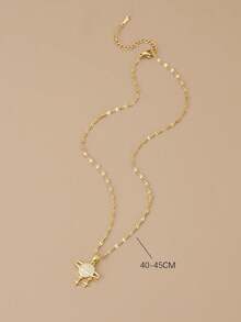 1 chiếc vòng cổ bằng thép không gỉ đính đá lấp lánh thời trang dành cho nữ, ngôi sao, vòng cổ vàng, trang sức, quà tặng, trang phục hàng ngày - Vàng - Xem 3