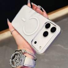 防震磁吸充电手机壳，带摄像头保护，兼容 17/17 Air/17 Pro/17 Pro Max，透明亚克力超薄保护壳，也适用于 13/11/16 Pro Max/15/14 Plus/12 Mini/XS Max/7/8 Plus/16e，春季礼物，生日派对，复活节，妈妈的理想之选 - 無色 - 查看 9