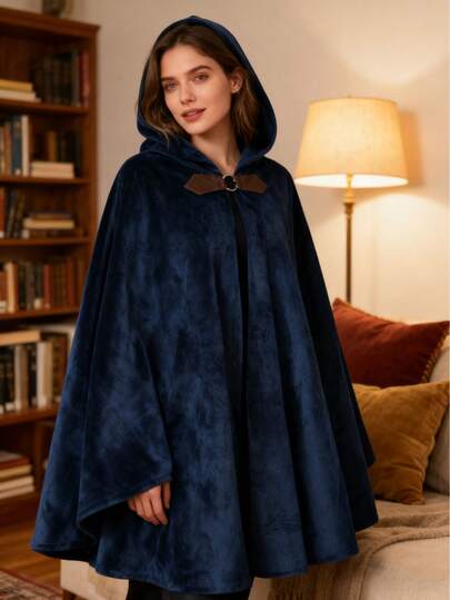 Poncho Com Capuz, Cobertor Ultramacio E Felpudo Para Adultos, Design Unissex Grande Para Máximo Conforto, Capa Estilo Arcano Com Peso E Calmante, Roupa De Dormir Luxuosa Para Casa, Teatro E Festivais, Presente Aconchegante Perfeito Para O Natal, Xale Elegante De Manga Comprida, Essencial Para O Frio, Tecido Lavável E Durável