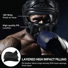 1pc Detachable PU Boxing Headgear, Unisex Adult & Kids Face & Head Protection For MMA, Muay Thai, Taekwondo, Boxing Training And Competition
