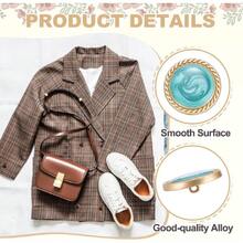 Metal Vintage Gold Button 25 Rounetal Sewing Button Alloy Shank Replacement For Women's Suit Woolen Coat Shirt Dress Sewing Lake Blue Pack Of 5,25526600 - 藍色 - 查看 5