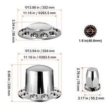 Rear Front Axle Wheel Covers, Dome Axle Cover For Semi Truck, ABS Rust-Resistant Lug Nut Covers, Universal Fit, Installation Tool Included, 2 Front And 4 Rear Axle Hub Covers Combo Kit - 13.86x3.54 Inch and 13.94x8.66 Inch - View 10