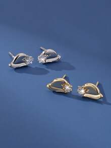 1 para uroczych kolczyków-sztyftów ze srebra próby 925 w kształcie choinki i Świętego Mikołaja dla kobiet