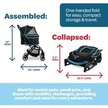 Carlson Pet Products - Cochecito para mascotas, incluye rueda delantera giratoria de 360 grados, paraguas y toldo de malla, , Negro(Negro) - Tipo 1 - Ver 3