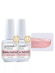 2 Bottles 15ml Nail Extension Gel, 7-In-1 Clear Extension Gel, LED Lamp Cured Colored Rubber Base Coat, Strengthen & Thicken Extension Gel With Rhinestones, Suitable For DIY Home Manicure & Salon Gifts Nails - 無色 - 查看 7