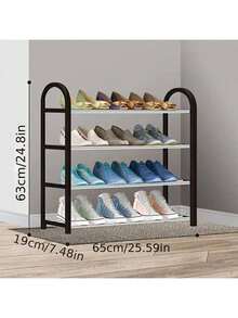 4-Tier Shoe Rack Organizer For Wardrobes, Stainless Steel, Shoe Rack For Front Entryways And Hallways, Floor Shoe Rack Cabinet Is Easy To Install And Saves Space, Freestanding Shoe Rack - Black 4 Layers - View 6
