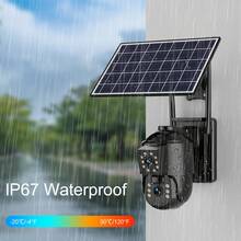 4K Solar Security Cameras Wireless Outdoor, Battery Powered 5GHz/2.4GHz WiFi 360° PTZ Cameras For Home Security With Color Night Vision, PIR Motion Detection, APP Siren Alert, 2-Way Talk, IP66 Waterproof, Support Alexa - 黑色 - 查看 5