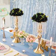 6pcs Artificial Flowers Silk Rose Flowers For Wedding Centerpiece Party Birthday Anniversary Floral Arrangement Decorations - 6 Pieces - Black - View 5