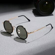 Ultraleichter und dünner Titanlegierung Rahmen Punk Stil drehbare Linse modische verstellbare Modebrillen: Geeignet für Retro Punk Partys, Sonnenschutz, UV-Schutz und Feiertage wie Ostern, Abschluss, Halloween und Weihnachten. Inklusive Aluminium-Magnesium Linsen, Legierungsrahmen und Brillenetui