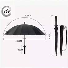 Paraguas SamuráI Negro Con DiseñO De Katana, 16 Varillas, Con Correa Para Hombro - Negro - Ver 5