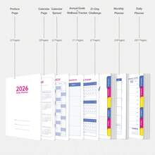 2025-2026新年除夕英语A5星空计划本，204张/408页，包含年度、月度、每周和每日计划，内置笔筒、书签、内袋，开学返校学生文具、商务办公笔记本 - A5 - 查看 4