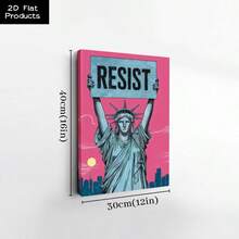 1Pc Framed Canvas Wall Art Resistance, No America Kings In America Protest Sign, Political Activist Poster, Rally Sign, Resist Protest Poster - 彩色 - 查看 12