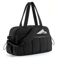 Large Capacity Gym Bag , Duffle Bag For Travel With Wet Pocket, Lightweight Carry On Weekender Duffel,  Multi-Compartments Shoulder Bag,  Water Resistant Handbag - 黑色 - 查看 1