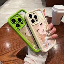 Funda de teléfono con patrón de chica anime para iPhone 16, sensación suave, 12MINI, parejas, 14PROMAX, diseño de protección de lente de cobertura completa, 11PRO negro, 11PROMAX, fundas de teléfono lindas 14PLUS, 15PROMAX estéticas, 14PRO para mujeres, 12PROMAX a prueba de golpes y anti-caída, 12PRO para hombres, 16PROMAX TPU grueso, 16PLUS único, 13/11/XR/15PLUS/15/XSMAX/XS/16/16PRO/14/13PROMAX/15PRO/12/13MINI/13PRO - Marrón - Ver 10