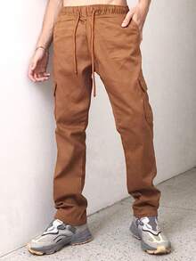 Unisex Skateboard Cargo Pants In Various Colors - Caramel - View 2