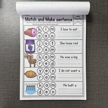 CVC Word Workbooks, Phonics Practice Worksheets For Preschool & Kindergarten Reading & Spelling, Cut & Paste, Read & Match, Fill Sound Activities, Preschool, Kindergarten, Classroom, Homeschool, Teacher Must-Haves, Reading & Spelling Learning Materials For Kids - Multicolor - View 8
