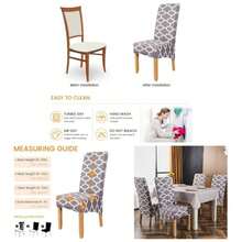 Large Size High Back Strench Knitted Dining Chair Covers Set Of 6, Elastic Kitchen Chair Slipcovers Removable Nonslip Hotel Dining Room Ceremony Banquet Wedding Party 6 Pack - Grey-btc01 + 4 Pack - View 2