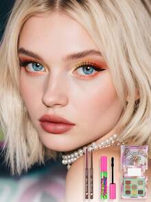 MISSLYN - 3件套肉桂卷眼妆套装，肉桂卷眼影盘，眼影，眼妆，肉桂卷，秋冬春夏风格，Maxim Eyes丰盈睫毛膏，黑色丰盈纤长可水洗睫毛膏，可叠加涂抹且可卸除，巧克力奶油眼线液，高显色度，防水 - #1+#1+#1 - 查看 2