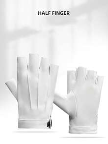 1 Pair Leather Fingerless Casual Sports Style Gloves, Fashion Street Dance For Men