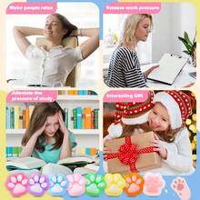 2/5/10/15/20/30/40/50/60Pcs Squeeze Toy, Stress Relief, Handmade Taba Mini Cat Claw Silicone Squeeze Toy X Mini Cat Claw Mini Claw Fidget Toy, Anxiety And Relaxation,Cute Kawaii Flattening Toys,Birthday Gifts, Gift Box Fillers, Party Small Gifts,