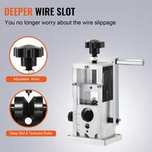 Pelacables manual, pelacables de cobre de 0,06'' a 1,5'' con manivela o taladro, referencia de profundidad de pelado visible, pelador de cables portátil con marco de aluminio para reciclaje de chatarra de cobre - 0,06'' a 1,5'' - Ver 4