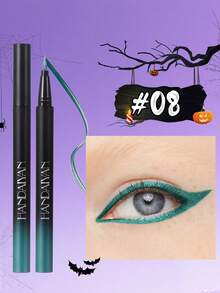 HANDAIYAN Waterproof, Smudge-Proof, Quick-Drying Metallic Eyeliner Pencil, Long-Lasting Pearl Finish, Suitable For Halloween, Costume Play, Parties, Christmas, Autumn/Winter Makeup - 08 - 查看 1