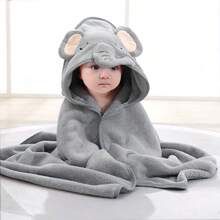 Toalla con capucha personalizada para bebé - Albornoz con capucha suave con forma de animal, adecuado para recién nacidos y niños pequeños | Regalo de bautizo, esencial para la guardería, todas las estaciones, orejas de animal 3D, regalo de baby shower, regalo perfecto - Multicolor - Ver 11