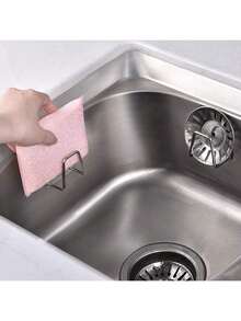 Stainless Steel Washbasin Storage Rack Sponge Rack Bathroom Toilet Storage Hook No Drilling Wall Hanging Basin Magic Device