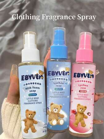 1 st/100 ml kläddoftspray (mjölktvålsdoft, jasmindruvor, litchiros, blå vindspel), luftfräschare, högkvalitativ kläddoft, långvarig doft, lämplig för alla typer av kläder, toaletter, sovrum, garderober, vardagsrum och luftfräschare för bilar