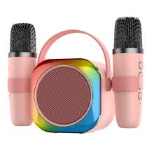 ODAPTO جهاز كاريوكي صغير مع ميكروفونين لاسلكيين، مناسب للأطفال والبالغين، سماعة بلوتوث محمولة، هدية مثالية لعيد ميلاد المراهقين من عمر 3-13 سنة، ترفيه منزلي للأولاد، حفلة عيد الميلاد - متعدد الألوان - مشاهدة 8