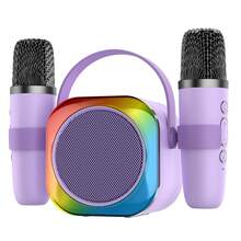 ODAPTO جهاز كاريوكي صغير مع ميكروفونين لاسلكيين، مناسب للأطفال والبالغين، سماعة بلوتوث محمولة، هدية مثالية لعيد ميلاد المراهقين من عمر 3-13 سنة، ترفيه منزلي للأولاد، حفلة عيد الميلاد - متعدد الألوان - مشاهدة 11