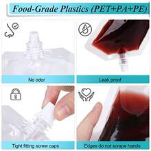 24 Pcs Plastic Flasks 8 Oz Concealable And Reusable Drink Pouches Leak-Proof  Grade Plastic For Travel - Trong sáng - Xem 3