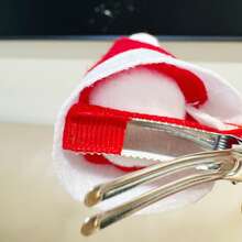 Christmas Hair Clips Classic Little Red Riding Hood Clip Festival Party Mini Bow Hair Clip Creative Cute Drop Clip - Red - View 10