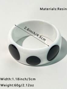 1 件经典性感女士黑白树脂手链，小众撞色设计，时尚百搭 - 多色B - 查看 5