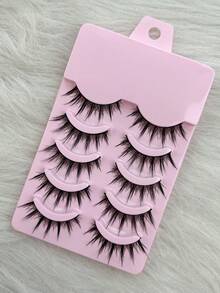 5 Pairs Manga Lashes Full Strip New Natural Wispy Soft False Eyelashes Daily Dating Makeup DIY Eyelashes Lash Clusters,Eye Lash Clusters,Individual Eyelashes,Lashes,Fake Lashes - Spiky Manga Lashes - View 6