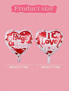 100pcs Heart-Shaped Aluminum Foil Balloons Heart Wedding Printed Aluminum Foil I Love You Balloons