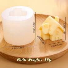 1 szt. Nowa kreatywna silikonowa forma na świecę w kształcie mini domku, zimowa świeca, silikonowa forma do pieczenia DIY - Biały - Zobacz 12