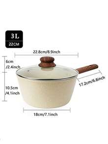 ABKOK 1pc Aluminum Non-Stick Cookware Set With Lid, Multi-Functional Soup Pot, Large Capacity Design, Non-Stick & Scratch-Resistant, Suitable For All Stove Types, Ideal Choice For Healthy Cooking