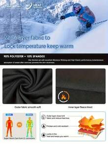 Two Piece Boyfriend Style Men's Set, Men's Compression Set, Quick Drying Fitness Set, Wool Lined Leggings And Pants, Long Sleeved Exercise Training Set, Sports Bra And Leggings, Suitable For Gym Wear, Boyfriend Gift Selection - Navy Blue - View 5