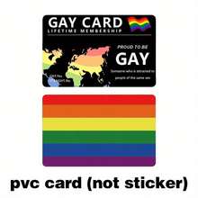 Lifetime Membership Card For LGBTQ+ Pride - Double-Sided Dreamlike Rainbow Striped World Map Design, Men's ID Card, Non-Adhesive Rectangular Card For Daily Carry And Pride Events, LGBTQ+ Gift, Holiday Accessory, Modern Style, Exquisite Crafhip, Trendy Item, Smooth Surface, Essential For Holiday Crowds