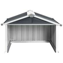 vidaXL Garden Robot Lawnmower Shed Storage House Patio Garage Galvanized Steel - Anthracite - View 3
