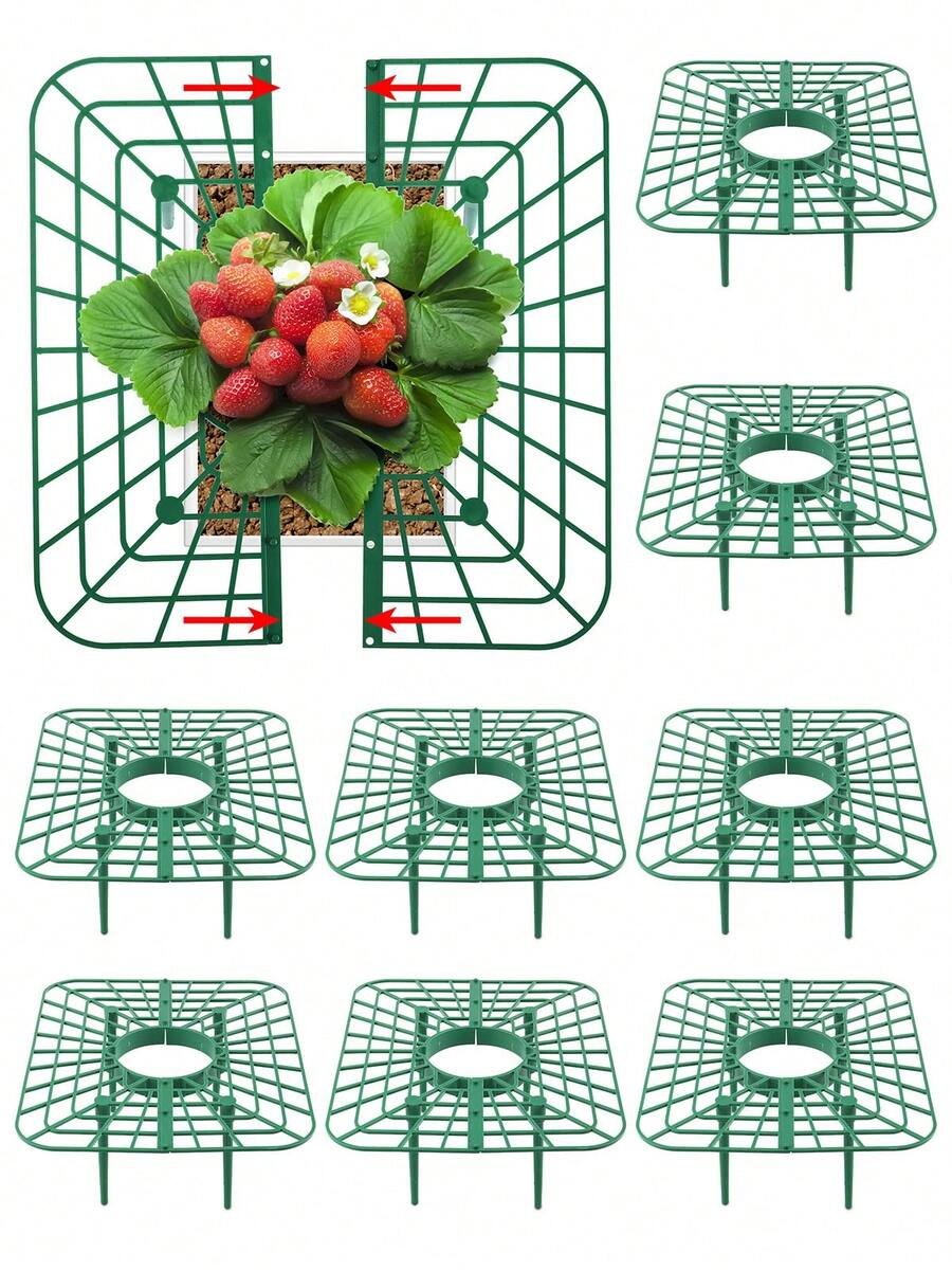 10 PCS Strawberry Plant Support Holder Plastic Strawberry Cradle Lifter For Garden Raised Bed & Container(9.8*7.9*3.9in) - Xanh lá cây-25*20*10cm - Xem 1