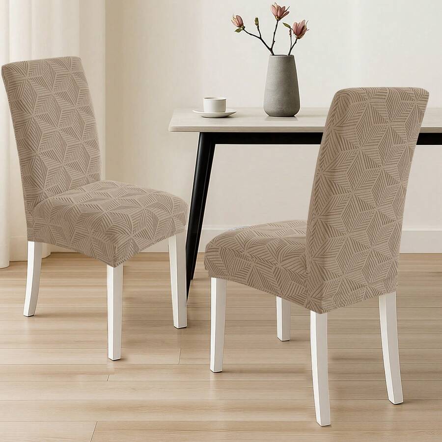 YSTYLE Chair Covers With Backrest 2/4/6 Pieces, Stretch Chair Covers, Living Room Kitchen Chair Covers, Universal Cat Scratch-Resistant Chair Cover, Modern Stain-Resistant Chair Cover - Khaki - View 1