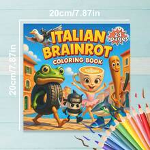 1pc Adult Coloring Book, Brain Rot Coloring Book: The Ultimate Meme Gift, Designed For Gen Z And Alpha Humor Enthusiasts, Includes 24 Named Viral Character Designs. (Pens Not Included) - Single Piece - View 2