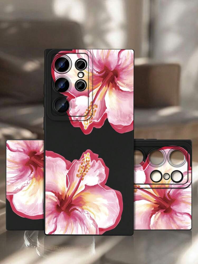 Cute Floral Pattern Phone Case, Shockproof, Slim-Fit, Flexible Design, Fashionable Phone Accessory For Teens And Women, Lightweight, Durable, Scratch-Resistant, Summery Vibe, Compatible With Samsung Galaxy S25Ultra/S25Plus/S25EDGE/S25/S24Ultra/S24/S23Ultra/S23/S22Ultra/S22 Case - 白色 - 查看 4