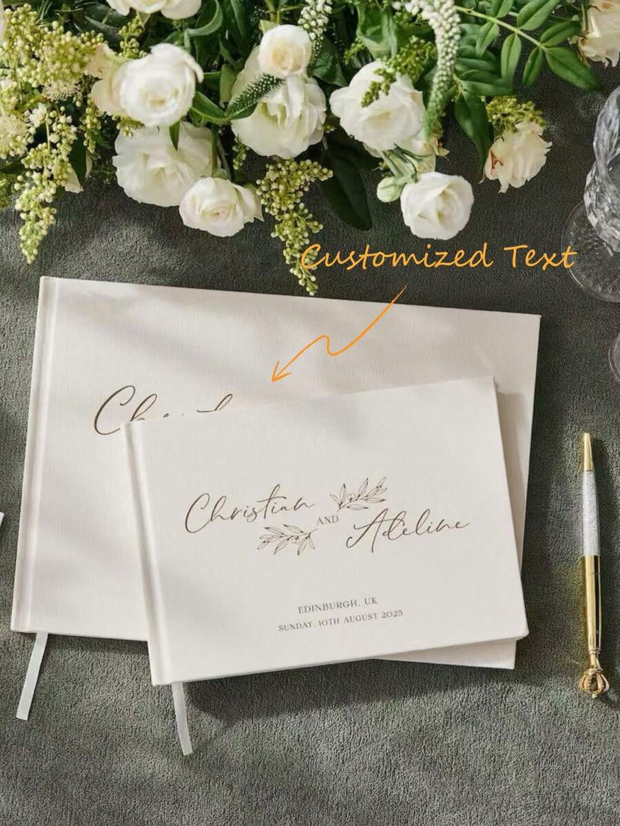 Personalized Wedding Guestbook, Personalized Wedding Reception Guestbook, Wedding Anniversary Gift, Engagement And Anniversary Scrapbook, Wedding Gift, Wedding Guestbook, Anniversary Gift, Customized Guestbook, Customized Wedding Gift, Gift For The Newlyweds, Engagement Gift, Bridal Shower Gift, Wedding Favors, Wedding Album, Guestbook, Wedding Guestbook, Unique Guestbook. - Multicolor - View 1