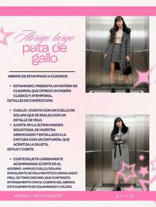Abrigo largo, clásico y elegante para mujer, cuello tipo camisero con peluche desmontable, tela de poliéster, interior forrado, cálido y agradable con tu piel, apto para temporadas de otoño e invierno. Bolsillos frontales funcionales. Ajuste con botones de lujo y cinturón de tela. Pequeña correa y botón decorativos en el puño de la manga.cionales. - Negro - Ver 5
